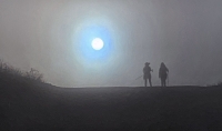 Blue Halo Around The Sun In Foggy Weather